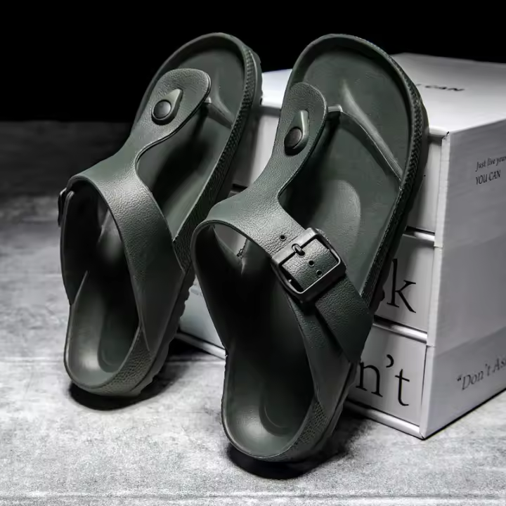 Flip-flop hebilla interior de fondo suave zapatillas antideslizantes de moda playa zapatillas frescas - 1