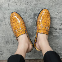 Sandalias con diseño de piedra sintética para hombre, zapatos con hebilla de herradura, tacón versátil, a la moda - details 26