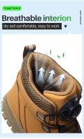 Botas de seguridad impermeables para hombre, botas de trabajo indestructibles con punta de acero, zapatos de seguridad antigolpes y resistentes a puñaladas para motorista - details 18