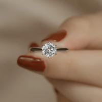 Anillo de Moissanita de Alta Calidad de Ley 925 Anillo de Compromiso de Plata para Mujer - details 2