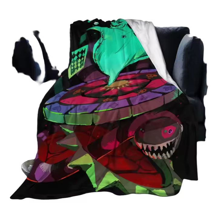 Oogie Anime Boogie Throw manta de franela, manta de cama para sofá, sofá, dormitorio, decoración del hogar - 1