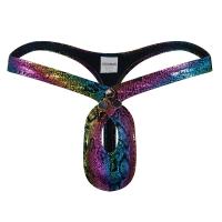 Calzoncillos de piel sintética con estampado de serpiente para Hombre, Tanga, ropa interior Sexy, bragas, bolsa de cintura baja, parte trasera en T - details 4