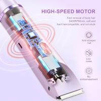 Recortadora de bikini de doble cabezal para mujer, afeitadora eléctrica inalámbrica impermeable, carga USB tipo C, depilación de cuerpo completo, segura y cómoda (púrpura) - details 4