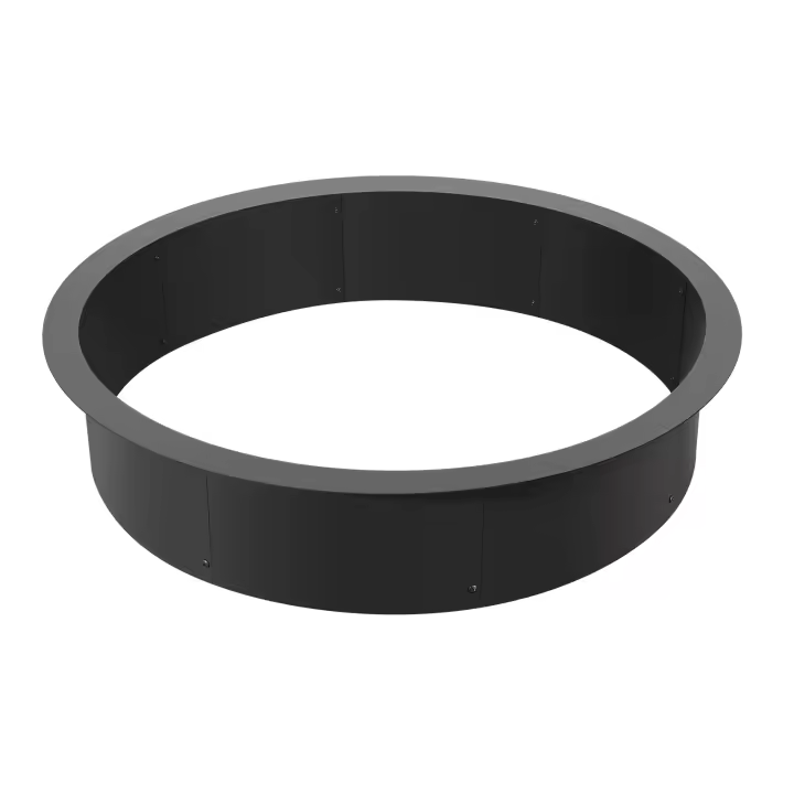 SucceBuy Anillo redondo para fogata, 40 pulgadas de diámetro exterior/36 pulgadas de diámetro interior. 8.5 pulgadas de altura. Revestimiento de acero al carbono de alta resistencia para fogatas de bricolaje, adecuado para uso sobre el suelo o enterrado e - 1