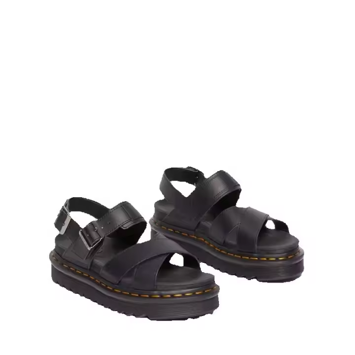 Dr. Martens Voss II Athena sandalias con correa de piel en NEGRO Unisex - 1