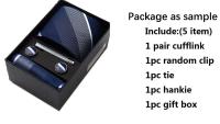 Caja de regalo de corbata para hombre con corbatas, pañuelos, gemelos, pinzas para corbata, conjuntos de 6 piezas, corbatas formales para festivales de bodas y negocios en grupo - details 1