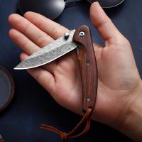 Cuchillo De Hoja Forjada De Damasco Plegable Para Camping Y Sobrevivencia Multifuncional EDC Cuchillo De Bolsillo De Emergencia - details 0