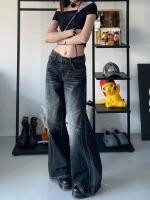 Jeans Negros Grunge Pantalones Denim de Moda Callejera Vintage para Mujeres - details 0