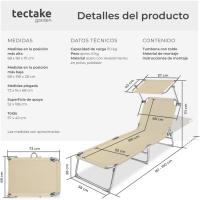 Silla Plegable Resistente a la Intemperie Tumbona de Piscina Regulable con Respalda - details 6