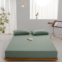 Bonenjoy-sábanas ajustadas de Color sólido, Funda de colchón suave, Sábana elástica, ropa de cama para el hogar, sin funda de almohada, 1 unidad - details 2