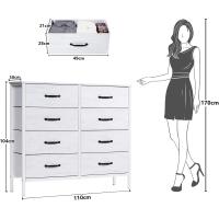 Cómoda con 6 cajones de tela, cómoda de dormitorio blanca, mueble de almacenamiento, muebles de dormitorio, cómoda para cocina, oficina, pasillo, mueble de TV con cajones - details 7