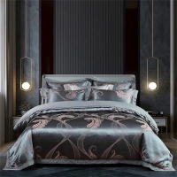 Juego de Ropa de Cama con Bordado de Jacquard Dorado Svetanya Funda de Edredón y Funda de Almohada para Cama Reina y Rey con Tela Elástica - details 10