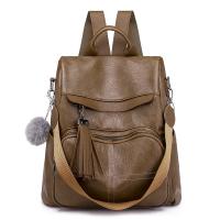 Mochila antirrobo de cuero vintage suave para mujer, mochila de trabajo de gran capacidad, bolso de hombro informal para mujer - details 0