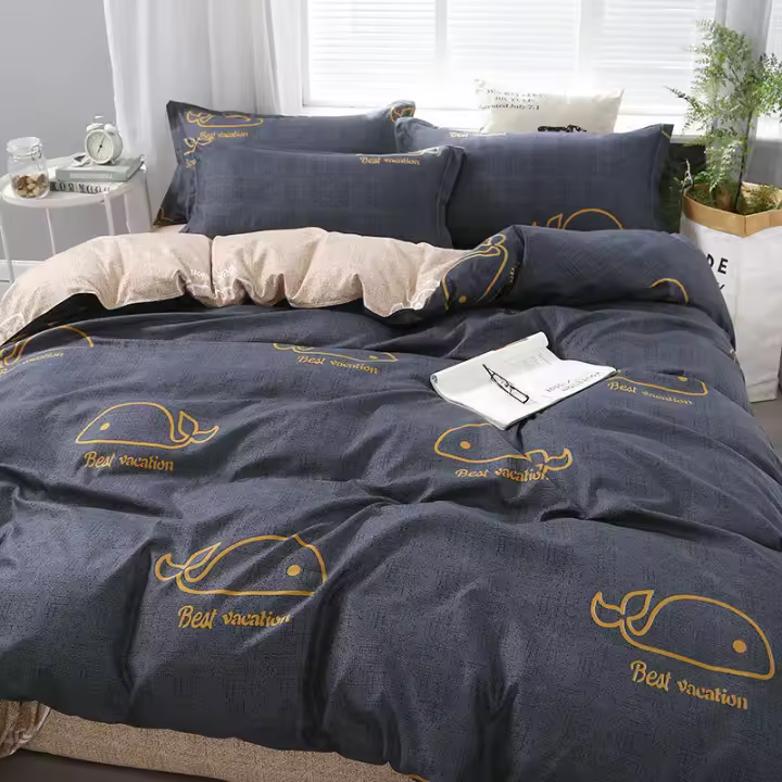 Sábana Sencilla Funda de Edredón Verano Dormitorio de Estudiantes Juego de Cama de 3 Piezas - 1