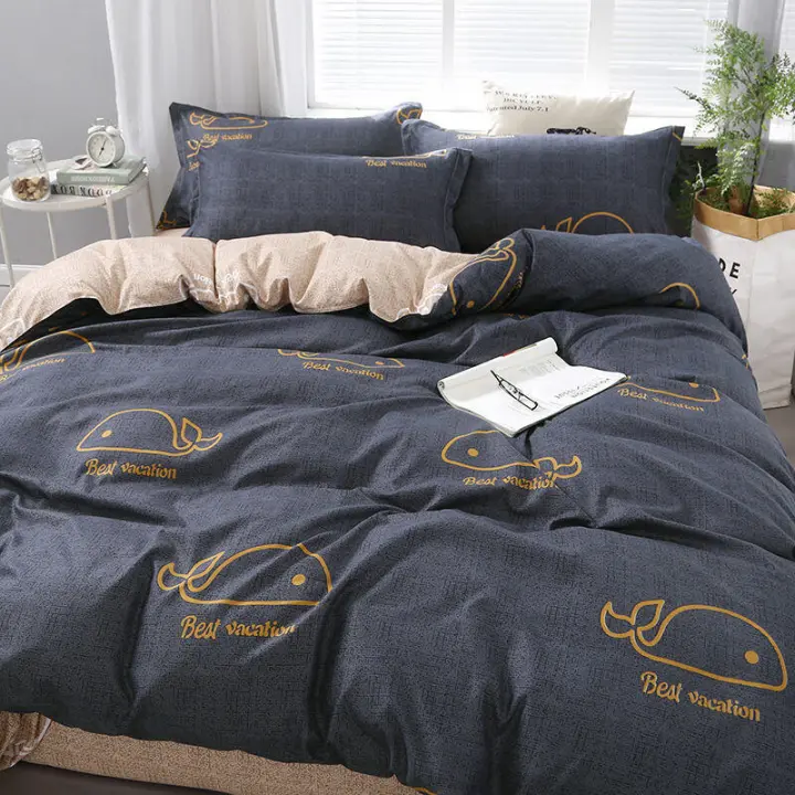Sábana Sencilla Funda de Edredón Verano Dormitorio de Estudiantes Juego de Cama de 3 Piezas - 1