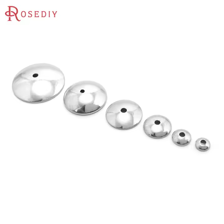 20 piezas 3MM 4MM 6MM 8MM 10MM 12MM 18K Color oro latón cuentas brillantes tapas suministros de joyería de alta calidad accesorios - 1