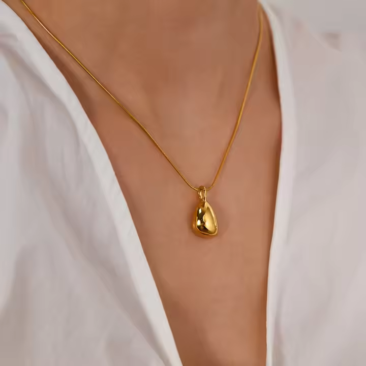 Colgante Geométrico de Acero Inoxidable de Alta Gama Diseño Retro de Moda Francesa - 1