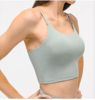 SHINBENE-Top corto de entrenamiento para mujer, sostén deportivo de nailon suave, acolchado, a prueba de sudor, con sujetador incorporado - details 12