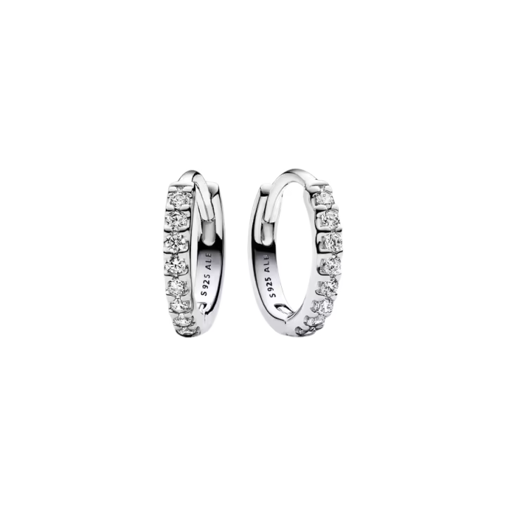 Pendientes de plata de primera ley brillantes - 1
