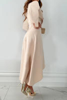 Vestido ajustado para mujer，Sexy elegante vestido Midi de manga larga profundoVVestido de fiesta con cuello - details 5