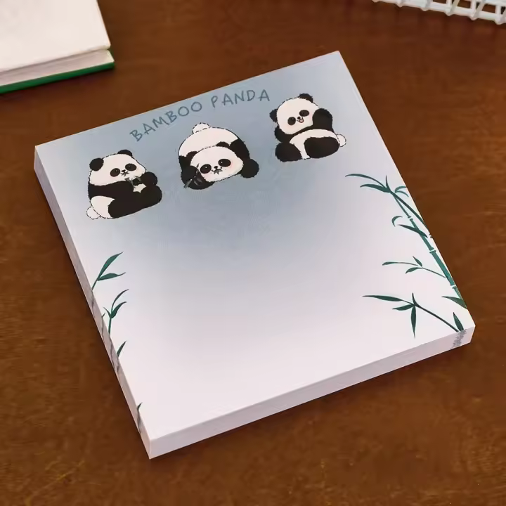 10 Uds. Notas adhesivas autoadhesivas de dibujos animados escritura suave estilo Ins libretas de Panda suministros escolares cuadernos de notas cuadrados - 1