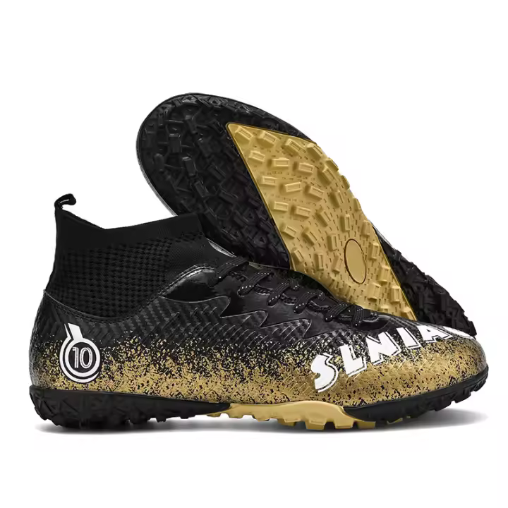 Zapatos de fútbol de césped resistentes al desgaste, antideslizantes, transpirables y de caña alta para hombres y mujeres - 1