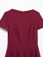- Mini vestido acampanado para mujer, cuello barco, manga corta, ck, estilos femeninos, moda elegante - details 2