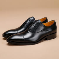 Zapatos de negocios para hombre, tres juntas de cuero, para caballero - details 20