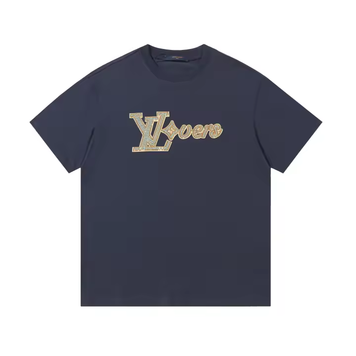 Nueva colección de verano con logotipo impreso frontal, camiseta deportiva de algodón puro con cuello redondo para hombre, camisa informal de estilo básico para pareja - 1