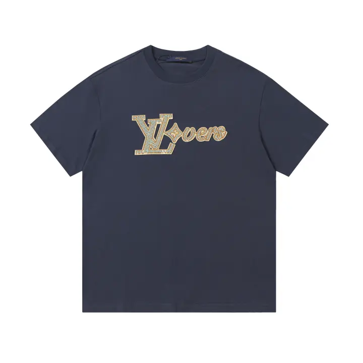 Nueva colección de verano con logotipo impreso frontal, camiseta deportiva de algodón puro con cuello redondo para hombre, camisa informal de estilo básico para pareja - 1