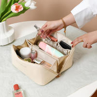 Neceser cosméticos de viaje de CUELO SINTÉTICO gran capacidad, MEJORADA,estuche de maquillaje portátil para mujer, organizador de artículos de tocador multifuncional impermeable - details 4