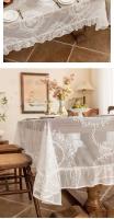 Mantel bordado blanco para decoración del hogar, mantel lujoso, 100% algodón, 1 pieza - details 2