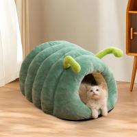 Nido para gatos con cojín extraíble, almohada con forma de gusano, jaula para mascotas a prueba de viento, retención de calor, cueva, casa para gatos de invierno - details 6
