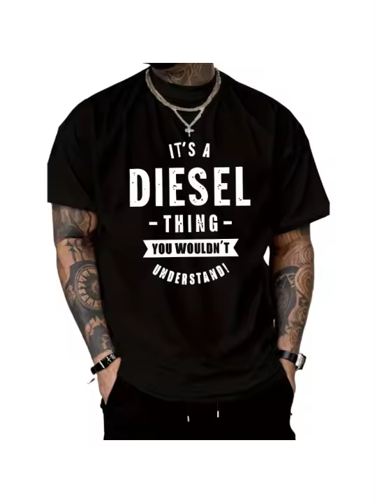 Camiseta Casual de Manga Corta para Hombre 100% Algodón, Ligera, Estampado Distintivo, Corte Regular, Cuello Redondo, Cómoda para Verano y Regalos - 1