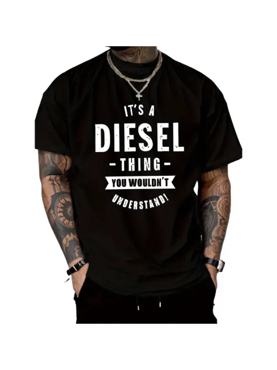 Camiseta Casual de Manga Corta para Hombre 100% Algodón, Ligera, Estampado Distintivo, Corte Regular, Cuello Redondo, Cómoda para Verano y Regalos - 1