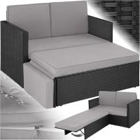 Sofá de Jardín con Taburete Conjunto Resistente a la Intemperie de Acero Muebles Exteriores - details 0