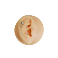Perdingos de Labio y Oreja de Titanio F136 Starbeauty con Patrón de Caricatura Floral Rosa Joyería de Piercing de Oreja con Piedra Principal de Zirconia Cúbico - details 4