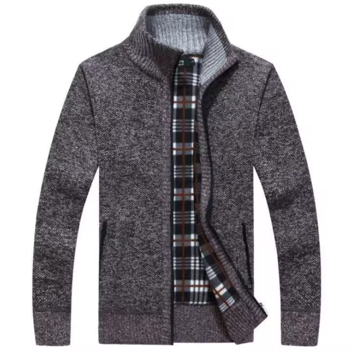 Jersey de hombre de cuello alto, cárdigan informal, top de otoño e invierno. - 1