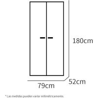 Armario Dormitorio Ropero 2 Puertas, Blanco, 180x79x52 cm(Alto x Ancho x Fondo), Mueble Auxiliar Moderno, Colección Tibet - details 6