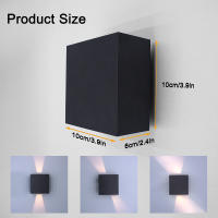 Apliques de pared LED, paquete de 2, 6W, lámpara de pared moderna para interiores y exteriores IP65, luces de montaje en pared arriba y abajo para sala de estar, pasillo y dormitorio - details 1