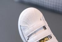 Niños y niñas zapatos deportivos, diseño de moda zapatos casuales antideslizantes, transpirables con gancho, blanco, uso al aire libre, simple y conveniente - details 8