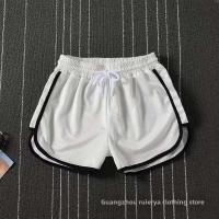 Pantalones deportivos de cintura alta para mujer, pantalones de seguridad para Yoga de pierna ancha informales para exteriores, pantalones cortos de mezcla de algodón de tres cuartos de longitud - details 0