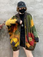 Masss-suéteres con capucha para mujer, ropa de moda de invierno, holgados cárdigans con estampado Floral, cálidos e informales de lujo, talla grande, 2024 - details 2