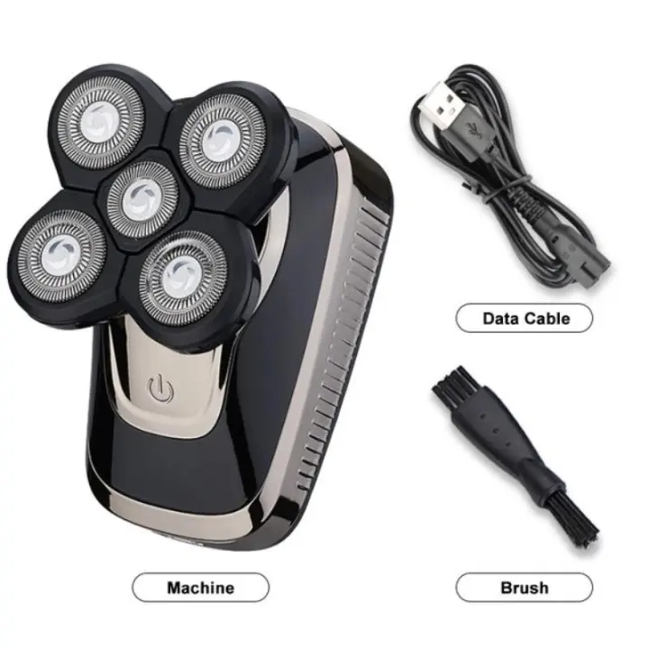 Afeitadora eléctrica 5 en 1 de alta calidad para hombres, maquinilla de afeitar recargable con LCD, resistente al agua, máquina de afeitar para Calvo, recortadora de pelo de nariz - 1