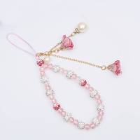 Precioso cordón de flores de cristal para teléfono, cadena con nudo, llavero con cordón para teléfono móvil, bolso para mujer y niña, colgante para cámara - details 7
