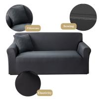 Funda de Sofá de Poliéster Elástica Antideslizante Cubierta Protectora para Muebles para Dormitorio, Oficina, Sala de Estar Incluye Cojín de Imitación - details 0