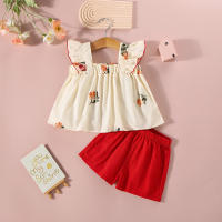 Conjunto De Verano Para Bebé Niña 0-3 Años Con Estampado Floral Camiseta Corta Y Shorts Dos Piezas Estilo Bohemio Para Niñas - details 2