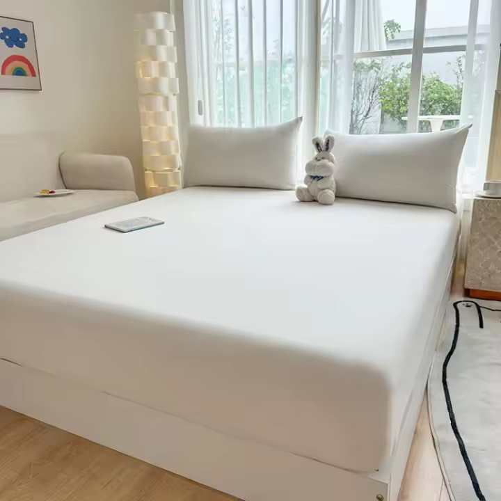 Sombrero de cama completamente envuelto, sábanas gruesas, algodón de lavado universal, juego de tres piezas, cuatro estaciones - 1