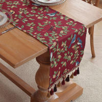 Mantel Individual Jacquard con Flores y Flecos Estilo Bohemio Vintage para Decoración de Mesa - details 4