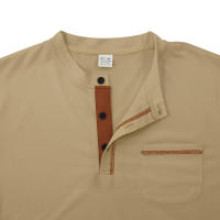 Hombre manga corta henry camiseta hombre cuello redondo patchwork body - details 39